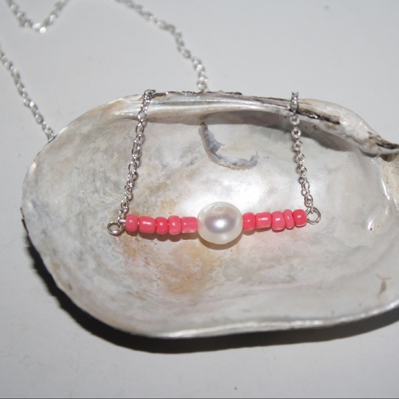 Lillian's Line Jewelry - Natural Pearl and Coral Modern Necklace NWOT